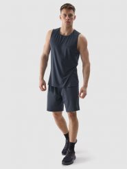4F Spodenki treningowe szybkoschnące męskie - granatowe 3XL. Niebieskie krótkie spodenki sportowe 4F, l, bez wzorów, z dzianiny. W wyprzedaży za 69.99 zł.
