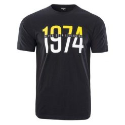 Koszulka męska Hi-Tec Rolic - czarna, Rozmiar L. Czarne t-shirty Hi-tec, l, bez wzorów, z bawełny, bez kołnierzyka, bez ramiączek. W wyprzedaży za 34.99 zł.