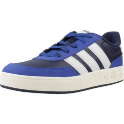 Buty ADIDAS BREAKBASE J Niebieski. Niebieskie buty turystyczne Adidas, bez wzorów, z syntetyku, bez zapięcia, na fitness i siłownię. Za 226.65 zł.