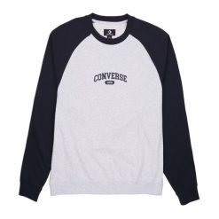Bluza męska Converse Retro Chuck Raglan Crew. Szare bluzy Converse, m, bez wzorów, bez kaptura. Za 229.99 zł.