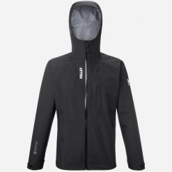 Kurtka przeciwdeszczowa męska Millet Kamet Gore-Tex Jacket Jacket. Czarne kurtki Millet, m, bez wzorów, z gore-texu, z kapturem. Za 1,659.00 zł.