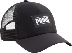 Czapka z daszkiem unisex Puma Ess Trucker. Czarne czapki z daszkiem Puma, bez wzorów, z materiału. Za 69.00 zł.