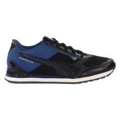 Buty do chodzenia męskie Puma Pl Track Racer. Czarne buty sportowe casual Puma, bez wzorów, z materiału, bez zapięcia. Za 425.00 zł.