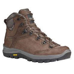 Buty trekkingowe męskie MT500 skóra wodoodporne. Brązowe buty trekkingowe SIMOND, bez wzorów, z kauczuku, przed kolano, bez zapięcia. Za 599.99 zł.