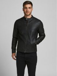 Jack&Jones Kurtka z imitacji skóry 12182461 Czarny Regular Fit. Czarne kurtki Jack&Jones, l, bez wzorów, ze skóry, bez kaptura. Za 269.99 zł.