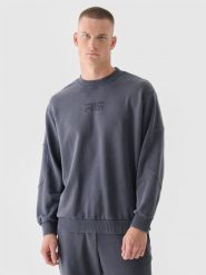 4F Bluza dresowa oversize bez kaptura męska 4F x Robert Lewandowski - szara L. Szare bluzy 4F, l, bez wzorów, z bawełny, bez kaptura. W wyprzedaży za 119.99 zł.