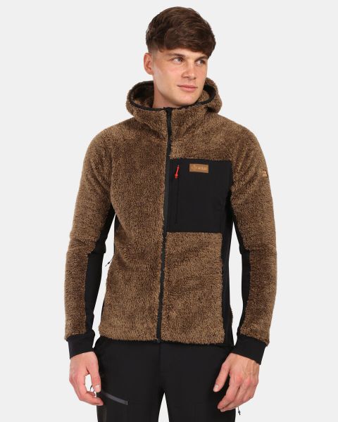 Męska polarowa bluza z kapturem Kilpi NORKA-M. Brązowe bluzy z kapturem Kilpi, m, bez wzorów, z materiału, z kapturem. Za 358.00 zł.