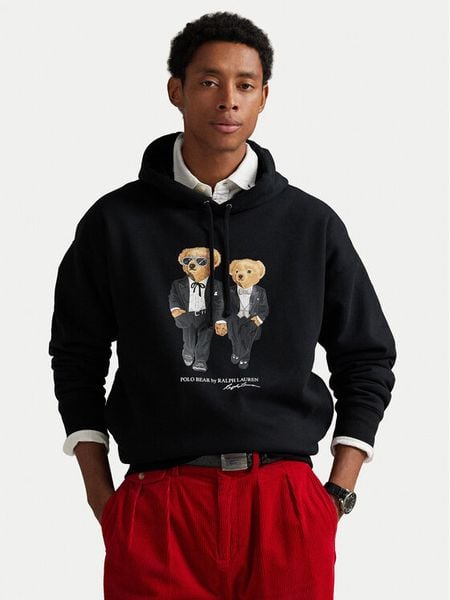 Polo Ralph Lauren Bluza 710981802001 Czarny Relaxed Fit. Czarne bluzy Polo Ralph Lauren, m, bez wzorów, z bawełny, bez kaptura. Za 799.99 zł.