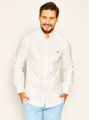 Polo Ralph Lauren Koszula Core Replen 710549084 Biały Slim Fit. Białe koszule Polo Ralph Lauren, m, bez wzorów, z bawełny, bez kołnierzyka, bez ramiączek. Za 429.99 zł.