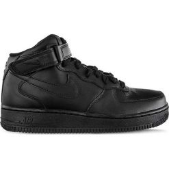 Sneakersy męskie skórzane czarne Nike Air Force 1 Mid 07 001. Czarne buty sportowe casual Nike, bez wzorów, bez zapięcia, nike air force. Za 479.99 zł.