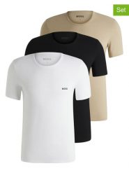 Hugo Boss Underwear Koszulki (3 szt.) w kolorze granatowym, czarnym i beżowym rozmiar: XXL. Białe bezrękawniki Hugo Boss Underwear, xxl, bez wzorów, bez kołnierzyka, bez ramiączek. Za 131.95 zł.