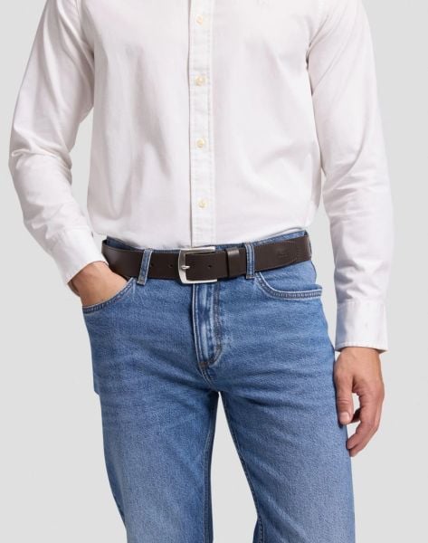 PASEK MĘSKI LEE BELT DARK BROWN 112388308. Brązowe paski Lee, bez wzorów. Za 129.99 zł.