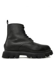 Hugo Trapery Fabyan 50523891 Czarny. Czarne trapery Hugo, ze skóry, bez zapięcia. Za 1,149.00 zł.