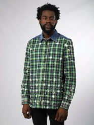 Diesel Clothes Koszula w kolorze zielono-czarnym rozmiar: S. Czarne koszule Diesel Clothes, s, bez wzorów, z bawełny, bez kołnierzyka, bez ramiączek. Za 190.18 zł.