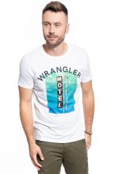 MĘSKI T-SHIRT WRANGLER SS GOOD TIMES TEE WHITE W7F8FK989 112131814. Białe t-shirty Wrangler, m, bez wzorów, bez kołnierzyka, bez ramiączek. Za 69.99 zł.