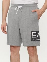 EA7 Emporio Armani Szorty sportowe 3DPS63 PJ05Z 3905 Szary Regular Fit. Szare krótkie spodenki sportowe EA7 Emporio Armani, m, bez wzorów, z bawełny. Za 299.00 zł.