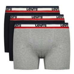 Bokserki Męskie (zestaw 3 Sztuk). Czarne bokserki Levi's®, m, bez wzorów, z bawełny. Za 189.99 zł.
