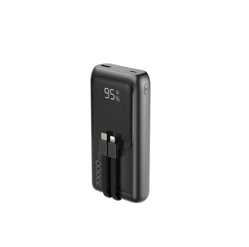 GEMBIRD POWERBANK O POJEMNOŚCI 20000MAH, SZYBKIE ŁADOWANIE 20W, WYŚWIETLACZ LCD, ZINTEGROWANE KABLE KOLOR CZARNY. Czarne powerbanki GEMBIRD. Za 77.99 zł.