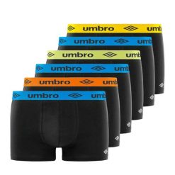 Bokserki majtki męskie zestaw komplet 6 SZTUK. Czarne slipy i bokserki Umbro, m, bez wzorów, z bawełny. Za 119.00 zł.