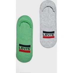 Levi's - Stopki (2 pack). Zielone skarpety Levi's®, bez wzorów, z bawełny. W wyprzedaży za 29.90 zł.