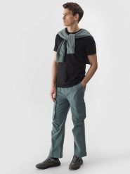 4F Spodnie casual cargo 4Way Stretch męskie - khaki M. Brązowe spodnie materiałowe 4F, na co dzień, l, bez wzorów, z materiału, casualowe. W wyprzedaży za 99.99 zł.