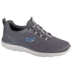 Buty do chodzenia męskie Skechers Summits Tallo. Szare buty sportowe casual Skechers, bez wzorów, bez zapięcia. Za 299.99 zł.
