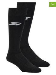 Skechers Skarpety (2 pary) w kolorze czarnym rozmiar: 43-46. Czarne skarpety Skechers, bez wzorów, ze splotem. Za 21.99 zł.