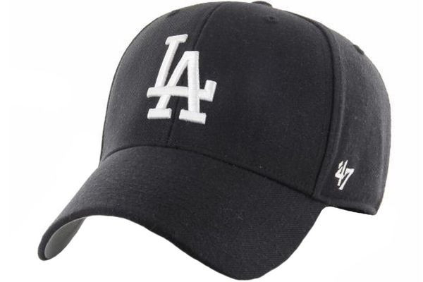 Czapka z daszkiem do baseball'u Los Angeles Dodgers czarna OSFM. Czarne czapki z daszkiem 47 Brand, bez wzorów, z materiału. Za 99.99 zł.