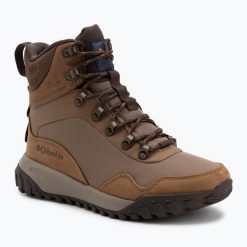 Buty trekkingowe męskie Columbia Burnsider Omni-Heat Infinity. Brązowe trekkingi Columbia, bez wzorów, bez zapięcia. Za 469.99 zł.