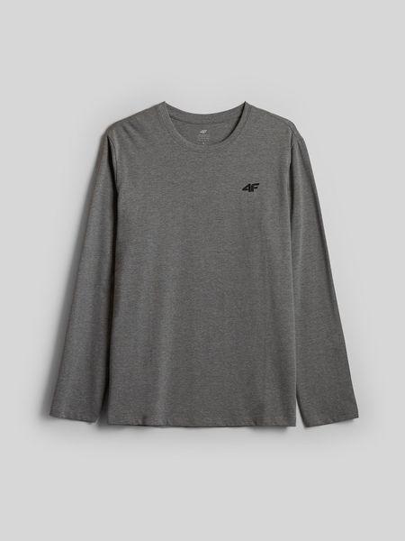 4F Longsleeve slim gładki męski - szary XL. Szare bluzki z długim rękawem 4F, m, bez wzorów, z bawełny, bez kołnierzyka, bez ramiączek. Za 69.99 zł.
