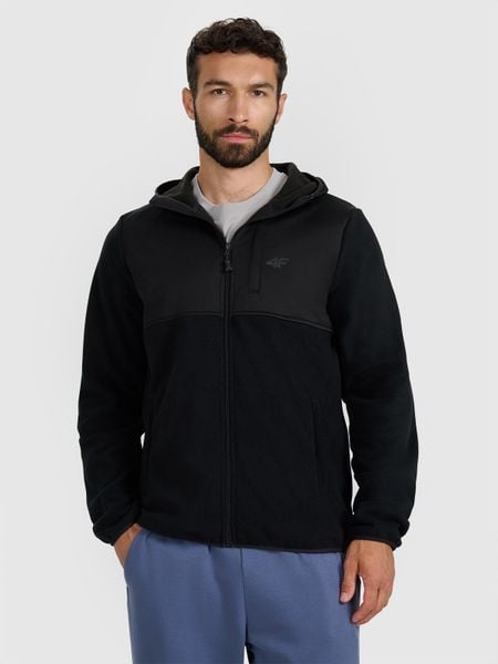 4F Polar z kapturem regular męski - czarny S. Czarne bluzy z polaru 4F, m, bez wzorów, z polaru, z kapturem. Za 249.99 zł.