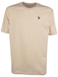 U.S. Polo Assn. Koszulka w kolorze beżowym rozmiar: M. Brązowe bezrękawniki U.S. Polo Assn., m, bez wzorów, z bawełny, bez kołnierzyka, bez ramiączek. Za 83.42 zł.
