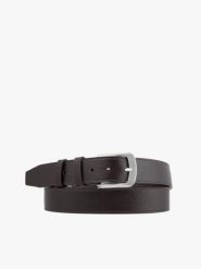 Ciemnobrązowy skórzany pasek. Brązowe paski Ryłko, bez wzorów, z jeansu, eleganckie. Za 129.99 zł.