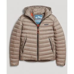 Kurtka puchowa z kapturem Superdry Fuji. Brązowe kurtki Superdry, m, bez wzorów, z puchu, z kapturem. Za 655.50 zł.