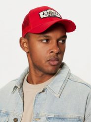 Guess Jeans Czapka z daszkiem M5RZ17 WF8V1 Czerwony. Czerwone czapki z daszkiem Guess Jeans, z aplikacjami, z bawełny. Za 139.99 zł.