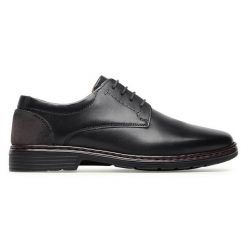 Półbuty Josef Seibel. Czarne eleganckie półbuty Josef Seibel, bez wzorów, bez obcasa, bez zapięcia. Za 309.99 zł.