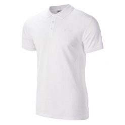 Koszulka polo męska Hi-Tec Romso - biała, Rozmiar L. Białe koszulki polo sportowe Hi-tec, l, bez wzorów, z bawełny, bez kołnierzyka, bez ramiączek. Za 54.99 zł.