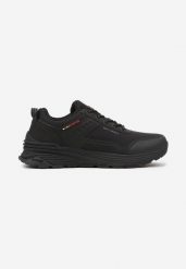 Czarne Płaskie Buty Sportowe Sneakersy ze Sznurowaniem i Napisem Terelena. Czarne buty sportowe casual Born2be, bez wzorów, z okrągłym noskiem, bez zapięcia. W wyprzedaży za 159.99 zł.