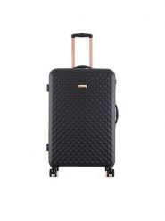 Semi Line Walizka duża T5718-3 Czarny. Czarne walizki Semi-line, bez wzorów, z tworzywa sztucznego, duże. Za 259.99 zł.