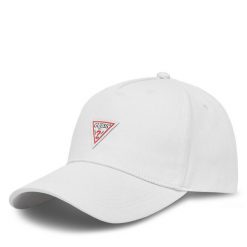 Czapka z daszkiem Guess. Białe czapki z daszkiem Guess, z aplikacjami. Za 99.99 zł.