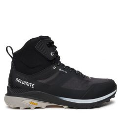 Trekkingi Dolomite. Czarne botki sznurowane Dolomite, bez wzorów, z gore-texu, bez obcasa, bez zapięcia. Za 839.99 zł.