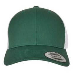 Dwukolorowa Czapka Trucker Retro. Brązowe czapki z daszkiem FLEXFIT, bez wzorów, z bawełny. Za 54.99 zł.