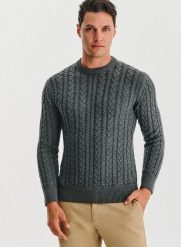 PAKO LORENTE - szary sweter męski z kaszmirem. Szare swetry nierozpinane Pako Lorente, na jesień, m, bez wzorów, z bawełny, bez kołnierzyka, bez ramiączek. Za 249.99 zł.