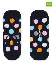 Happy Socks Skarpety-stopki (2 pary) "Big Dots" w kolorze czarnym ze wzorem rozmiar: 41-46. Czarne skarpety Happy Socks, bez wzorów, ze splotem. Za 56.99 zł.
