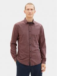 Tom Tailor Koszula 1037436 Bordowy Regular Fit. Czerwone koszule Tom Tailor, m, bez wzorów, z bawełny, bez kołnierzyka, bez ramiączek. Za 99.99 zł.