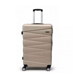 Walizka na kółkach Sapphire ST-2240 złota - średnia M DUO. Niebieskie walizki Sapphire, bez wzorów, z gumy, duże. W wyprzedaży za 119.00 zł.