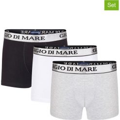 Bokserki (3 pary) w kolorze czarnym, białym i szarym. Bokserki marki Giorgio Di Mare. W wyprzedaży za 64.95 zł.
