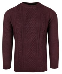 Męski Sweter z Dzianiny Bawełnianej (Knit) - Adriano Guinari - Bordowy. Czerwone swetry rozpinane Adriano Guinari, na jesień, l, bez wzorów, z bawełny, bez kołnierzyka, bez ramiączek. Za 169.00 zł.
