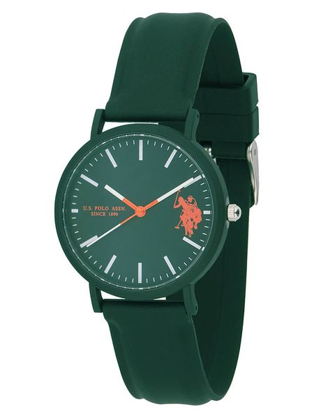 U.S. Polo Assn. Zegarek kwarcowy w kolorze zielonym rozmiar: onesize. Zielone, analogowe zegarki U.S. Polo Assn., sztuczne. Za 126.75 zł.