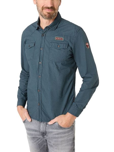 Timezone Koszula - Regular fit - w kolorze niebieskim rozmiar: L. Niebieskie koszule Timezone, l, bez wzorów, z bawełny, bez kołnierzyka, bez ramiączek. Za 91.56 zł.